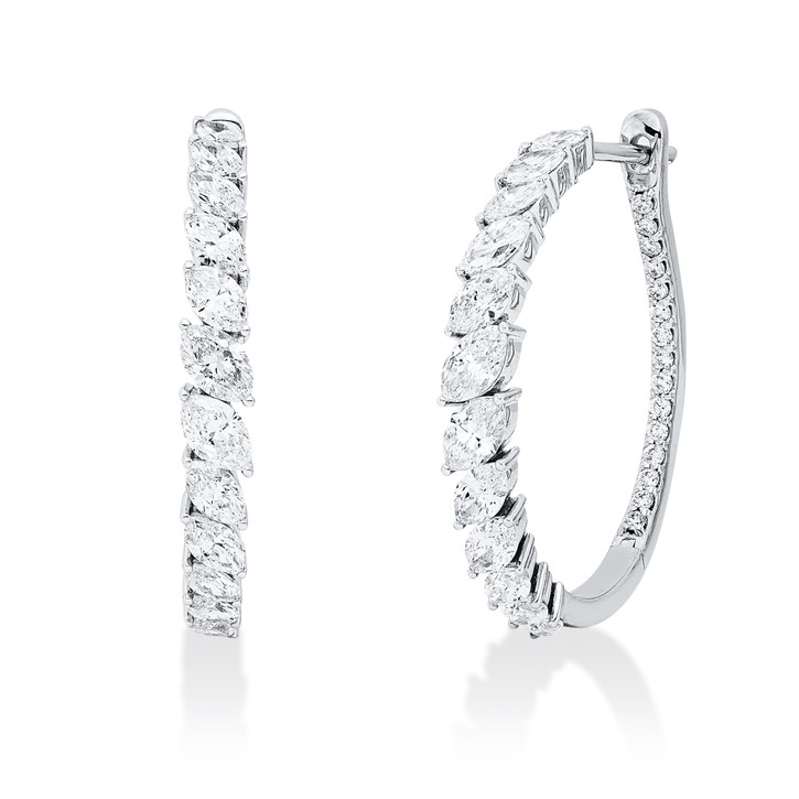 Creolen aus 750 Weißgold 54 Brillanten 2ct