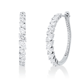 Creolen aus 750 Gold Weißgold 54 Diamanten 2ct TW-SI 25,1x3,5mm