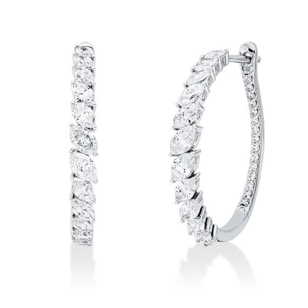 Creolen aus 750 Weißgold 54 Brillanten 2ct