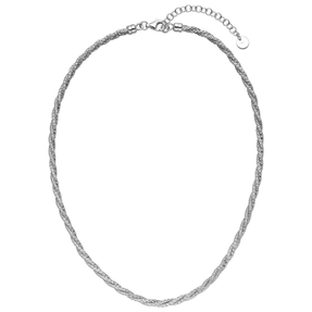 Collier Halskette aus 925 Silber rhodiniert 3-reihig gedreht 42-47cm Silberkette