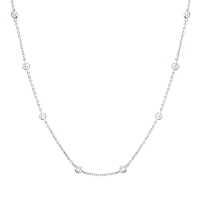 Collier aus 750 Gold Weißgold 18 Brillanten 0,68ct F-VSI/SI L:43,2cm Zarge