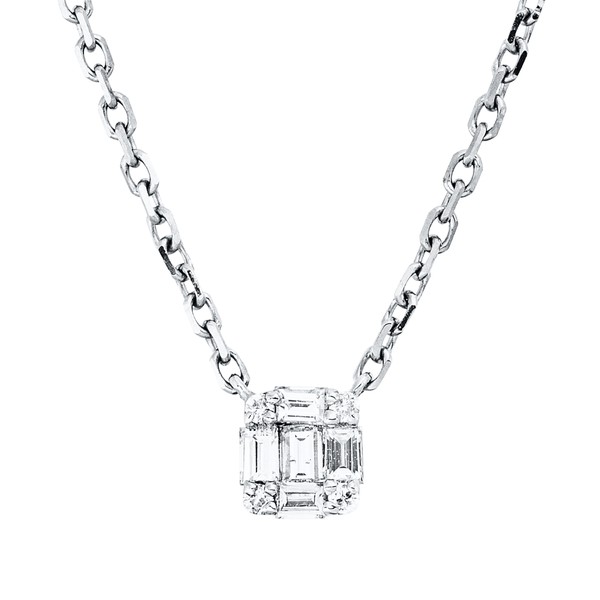 Collier aus 750 Weißgold 9 Brillanten 0.12ct