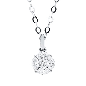 Collier aus 750 Gold Weißgold 5 Diamanten 0,22ct TW-SI L:50,8cm