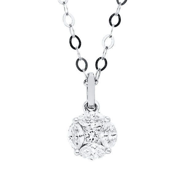 Collier aus 750 Weißgold 5 Diamanten 0.22ct