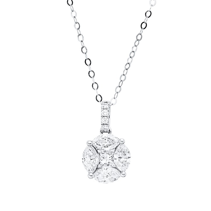 Collier aus 750 Weißgold 9 Brillanten 1.21ct