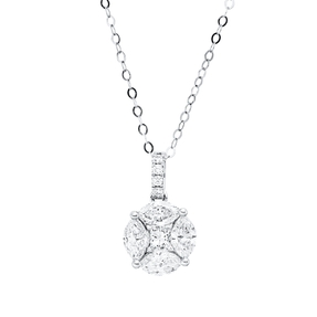 Collier aus 750 Gold Weißgold 9 Diamanten 1,21ct TW-SI L:50,8cm