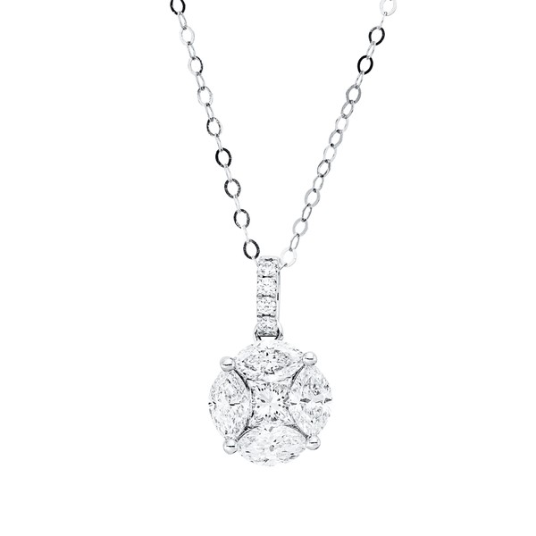 Collier aus 750 Weißgold 9 Brillanten 1.21ct