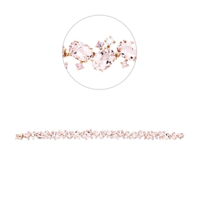 Armband aus 750 Rotgold 68 Saphire 19,38ct pink 6 Brillanten 0,32ct TW-SI