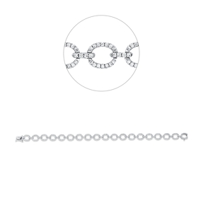 Armband aus 750 Weißgold 342 Brillanten 1,29ct W-SI B:6,5mm L:17,5cm