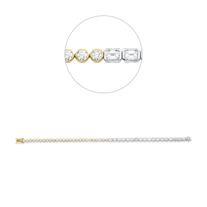 Armband aus 750 Gold gelb weiß 45 Brillanten 4.45ct