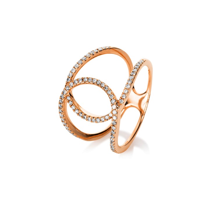 Ring aus 585 Rotgold 78 Diamanten 0.32ct