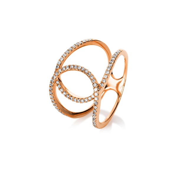Ring aus 585 Rotgold 78 Diamanten 0.32ct