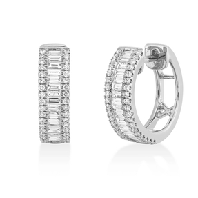 Creolen aus 750 Gold Weißgold 109 Diamanten 0,74ct TW-SI 15,7x4,5mm