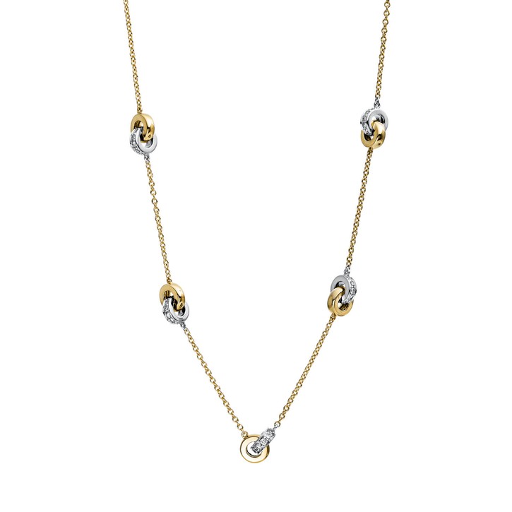 Collier aus 750 Gold gelb weiß 55 Brillanten 0.23ct