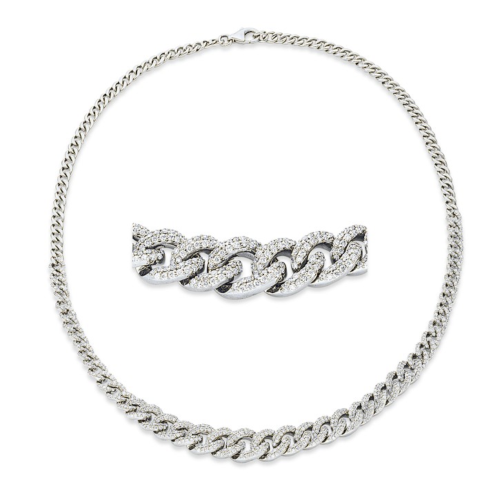 Collier aus 750 Weißgold 762 Brillanten 3.28ct