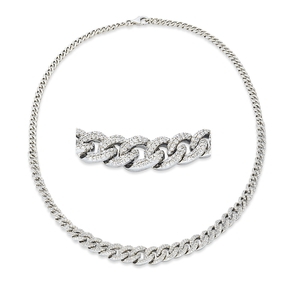 Collier aus 750 Gold Weißgold 762 Brillanten 3,28ct TW-SI L:42cm