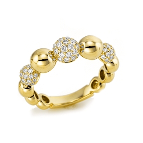 Pavé Ring aus 750 Gold Gelbgold 75 Brillanten 0,59ct TW-SI H:5,9mm