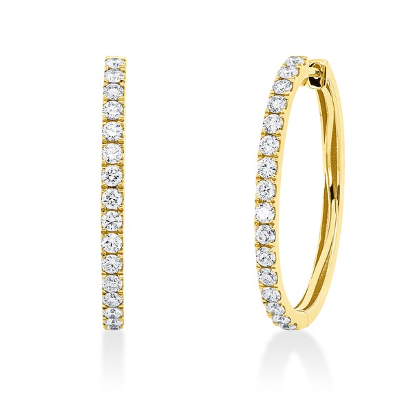 Creolen aus 750 Gelbgold 32 Brillanten 1.28ct