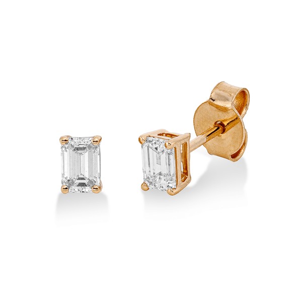 Solitaire Ohrstecker aus 750 Gelbgold 2 Diamanten 0.6ct