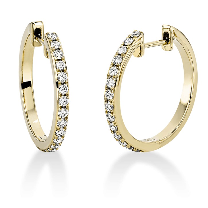 Creolen aus 750 Gelbgold 28 Brillanten 0.5ct