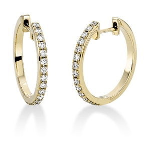 Creolen aus 750 Gold Gelbgold 28 Brillanten 0,5ct TW-SI S:2,1mm