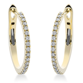 Creolen aus 750 Gold Gelbgold 34 Brillanten 0,26ct TW-SI 16x1,8mm