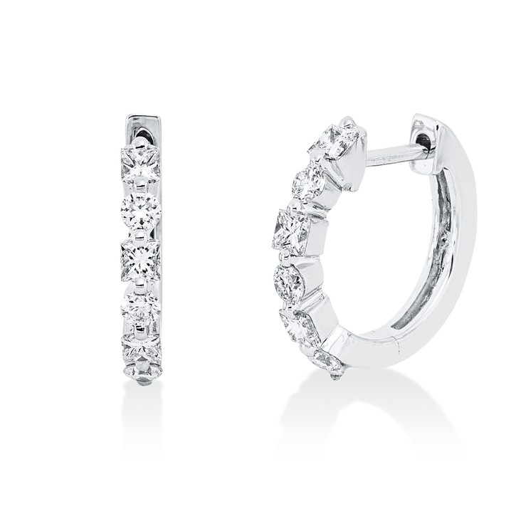 Creolen aus 750 Weißgold 12 Diamanten 0.45ct