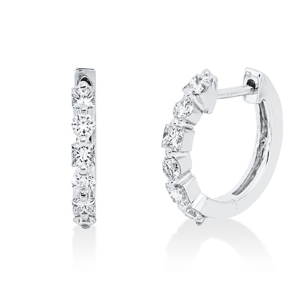 Creolen aus 750 Weißgold 12 Diamanten 0.45ct