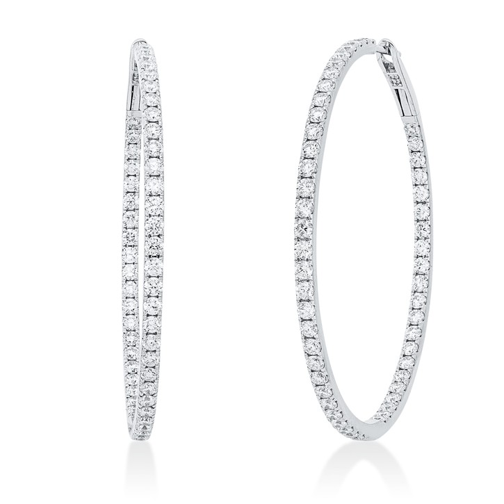 Creolen aus 750 Weißgold 108 Brillanten 2.98ct