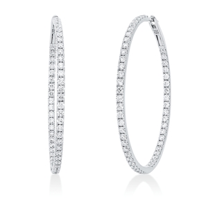 Creolen aus 750 Gold Weißgold 108 Brillanten 2,98ct TW-SI 44,6x2,4mm