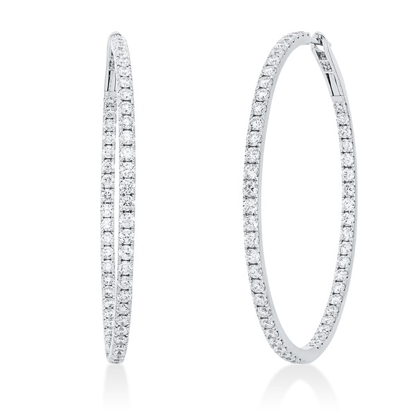 Creolen aus 750 Weißgold 108 Brillanten 2.98ct