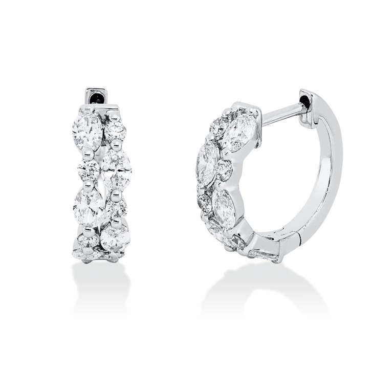 Creolen aus 750 Weißgold 20 Diamanten 0.7ct