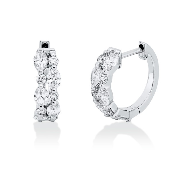 Creolen aus 750 Weißgold 20 Diamanten 0.7ct