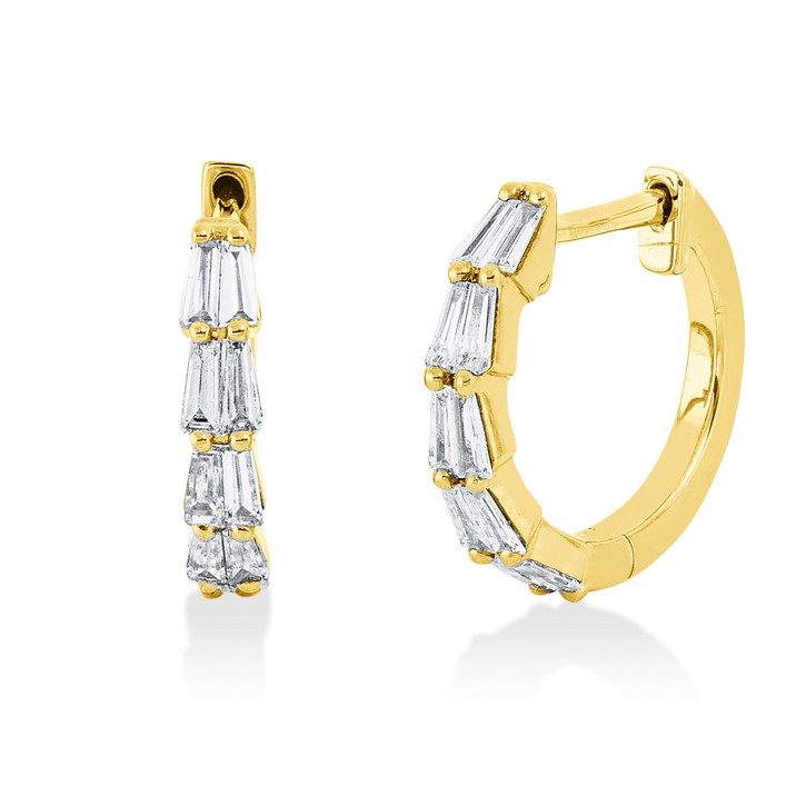 Creolen aus 750 Gelbgold 20 Diamanten 0.29ct