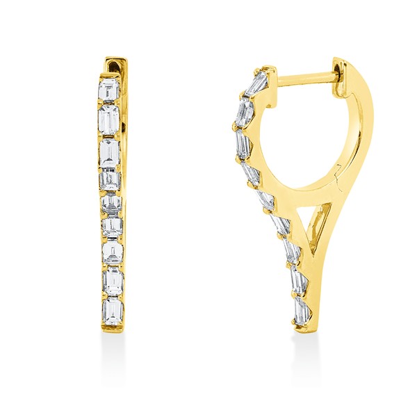 Creolen aus 750 Gelbgold 18 Diamanten 0.61ct