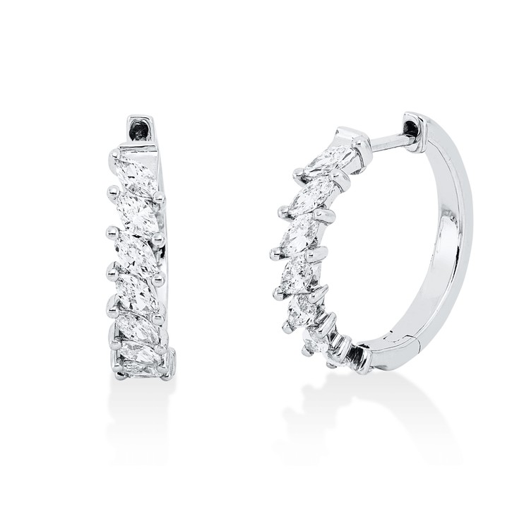 Creolen aus 750 Weißgold 16 Diamanten 0.62ct