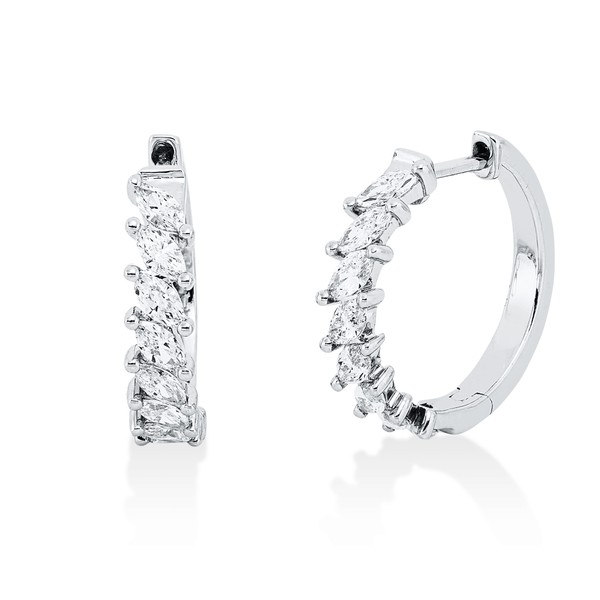 Creolen aus 750 Weißgold 16 Diamanten 0.62ct