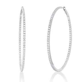 Creolen aus 750 Gold Weißgold 158 Brillanten 3,34ct TW-SI 58x2,1mm