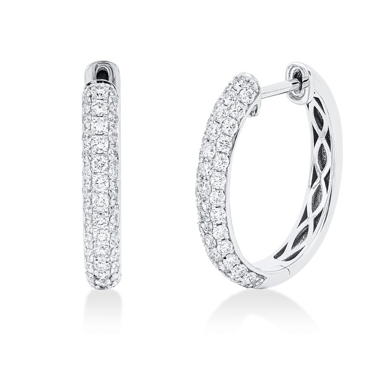 Creolen aus 750 Weißgold 80 Brillanten 0.97ct