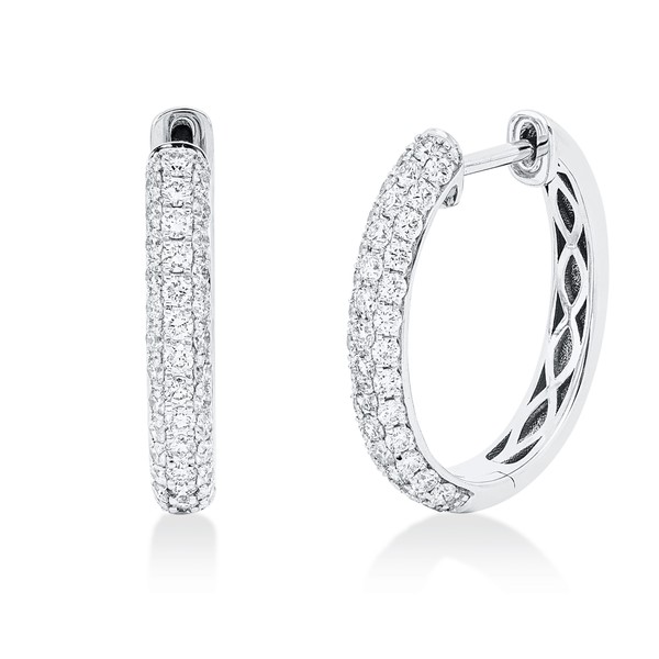 Creolen aus 750 Weißgold 80 Brillanten 0.97ct