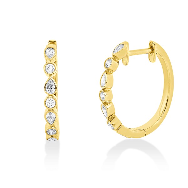 Creolen aus 750 Gelbgold 14 Brillanten 0.61ct