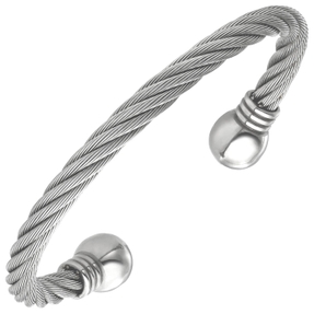 Kordel Armspange offener Armreif Edelstahl teilmattiert 17cm Armschmuck Armband Kordel Armspange offener Armreif Edelstahl teilmattiert 17cm Armschmuck Armband