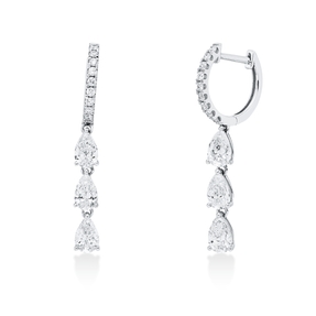 Creolen aus 750 Gold Weißgold 24 Diamanten 1,65ct TW-SI 28,5x3,7mm