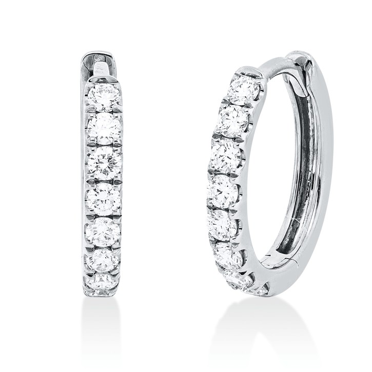 Creolen aus 750 Weißgold 16 Brillanten 0.36ct