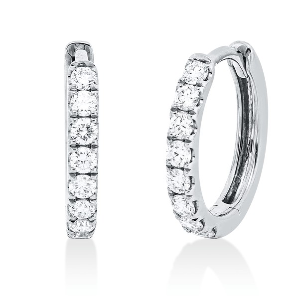 Creolen aus 750 Weißgold 16 Brillanten 0.36ct