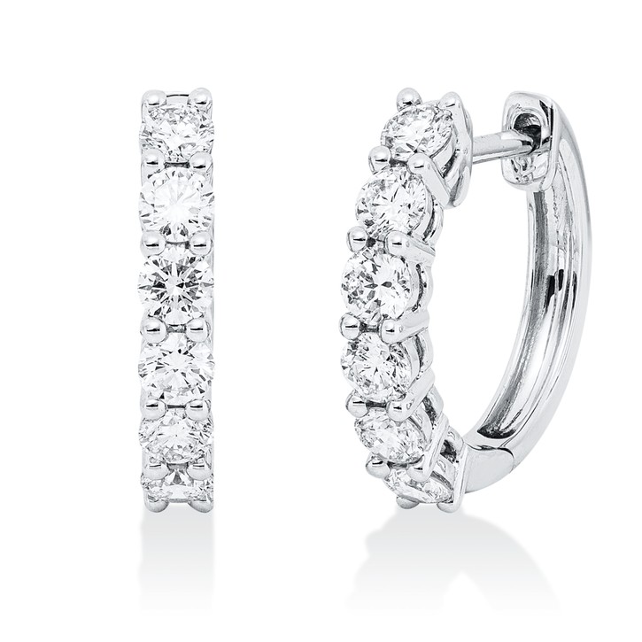 Creolen aus 750 Weißgold 12 Brillanten 0.73ct