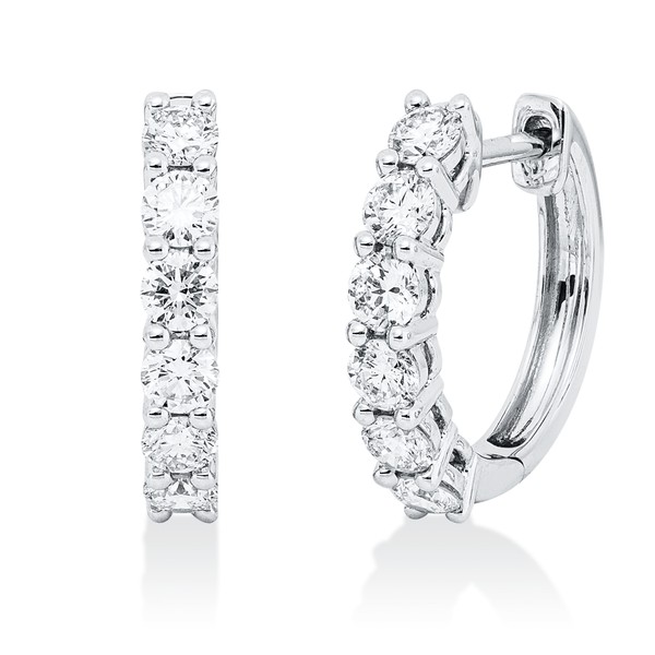 Creolen aus 750 Weißgold 12 Brillanten 0.73ct