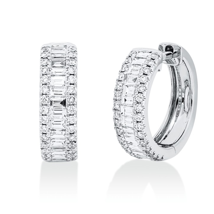 Creolen aus 750 Weißgold 88 Brillanten 0.91ct