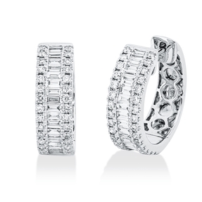 Creolen aus 750 Gold Weißgold 95 Diamanten 0,63ct TW-SI 13,8x4,5mm