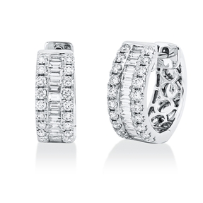 Creolen aus 750 Gold Weißgold 68 Diamanten 0,65ct TW-SI 12,9x4,7mm